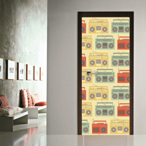 #8 Αυτοκόλλητο πόρτας vintage ραδιόφωνα - Sticker Box