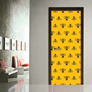 #18 Αυτοκόλλητο πόρτας μοτίβο μέλισσες - Sticker Box