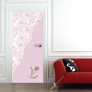 # Αυτοκόλλητο πόρτας μοτίβο πουά και καρδιές - Sticker Box