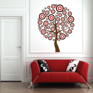 #12 Αυτοκόλλητο τοίχου δέντρο με κύκλους - Sticker Box