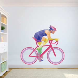 #4 Αυτοκόλλητο τοίχου πολύχρωμος ποδηλάτης - Sticker Box