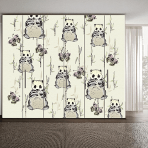 #20 Αυτοκόλλητο ντουλάπας μοτίβο αρκουδά panda - Sticker Box