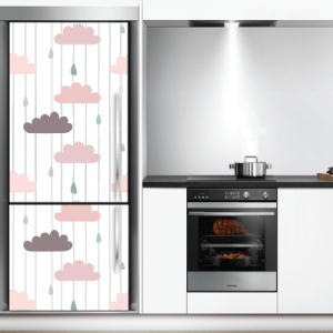 #10 Αυτοκόλλητο ψυγείου μοτίβο σύννεφα - Sticker Box