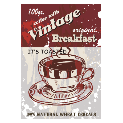 #1 Πίνακας vintage καφές - Sticker Box