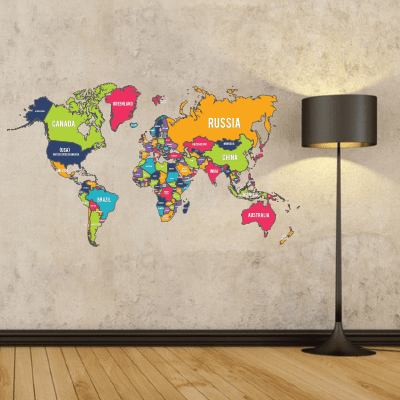 #10 Αυτοκόλλητο παγκόσμιος χάρτης - Sticker Box