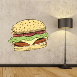 #4 Αυτοκόλλητο τοίχου burger - Sticker Box