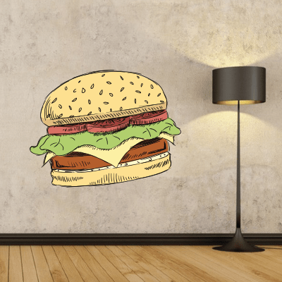 #20 Αυτοκόλλητο τοίχου burger - Sticker Box