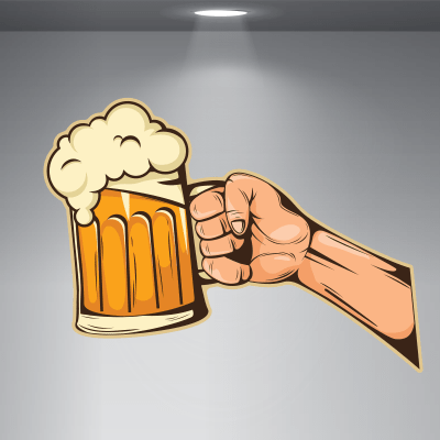 #4 Αυτοκόλλητο βιτρίνας με μπύρα για μπαρ - Sticker Box