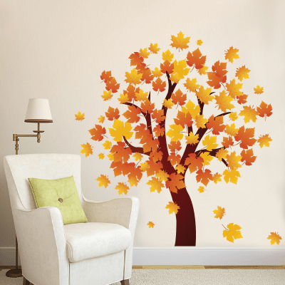 #15 Αυτοκόλλητο δέντρο με φθινοπωρινά φύλλα - Sticker Box