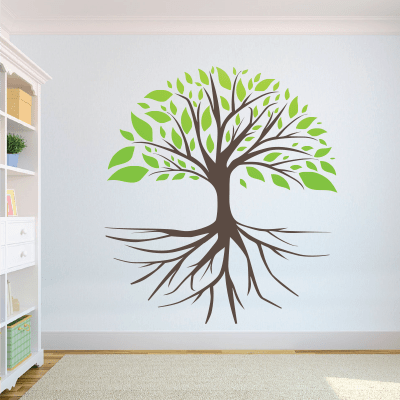 #10 Αυτοκόλλητο τοίχου δέντρο με ρίζες - Sticker Box