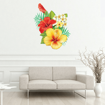 #33 Αυτοκόλλητο τοίχου ξωτικά λουλούδια - Sticker Box