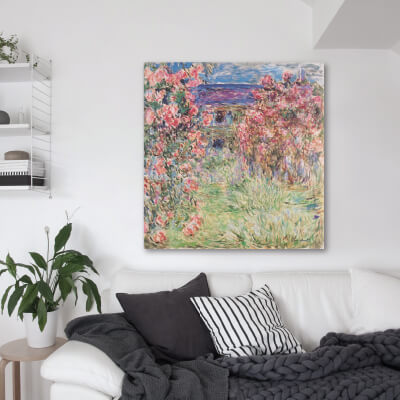Πίνακας ζωγραφικής ρόζ λουλούδια