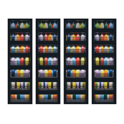 Τετράπτυχος πίνακας με πολύχρωμες πόρτες_1