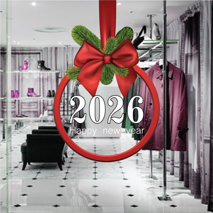 Αυτοκόλλητο βιτρίνας happy new year 2026