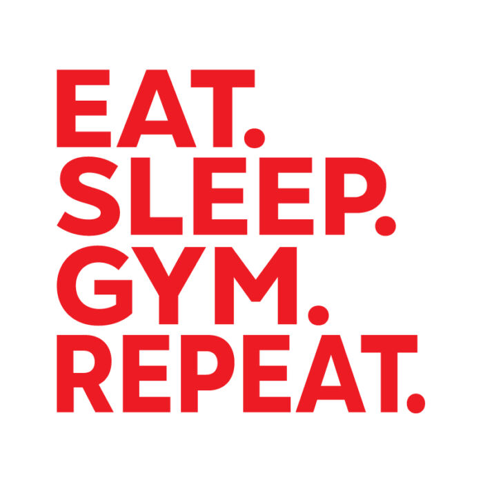 Motivation Αυτοκόλλητo γυμναστηρίου eat sleep gym repeat - Image 2