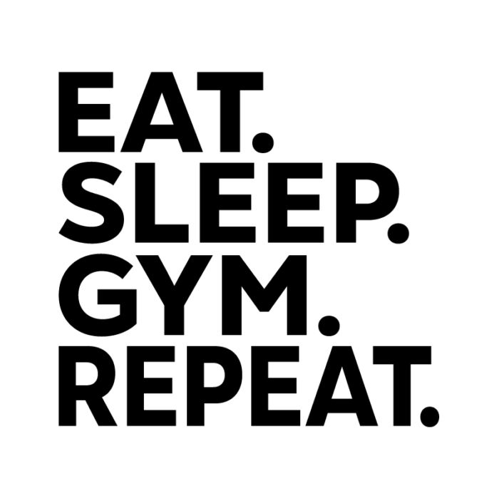 Motivation Αυτοκόλλητo γυμναστηρίου eat sleep gym repeat - Image 6