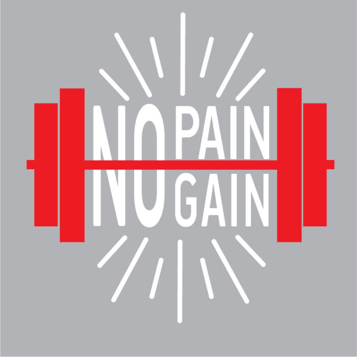 Motivation Αυτοκόλλητo γυμναστηρίου no pain, no gain - Image 2