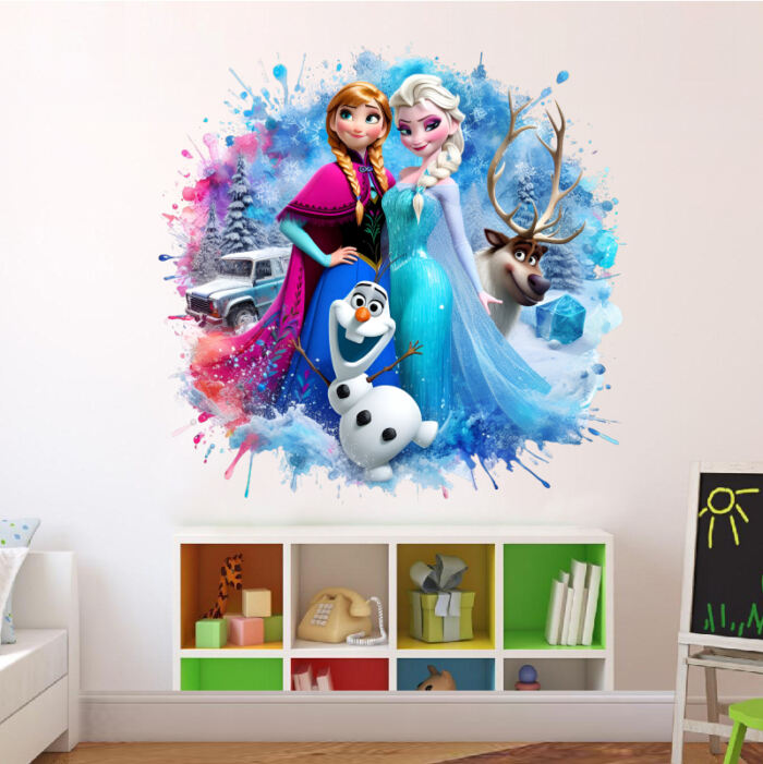 Αυτοκόλλητο τοίχου Frozen Elsa & Anna